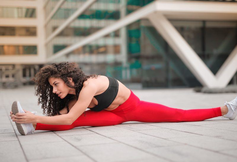Woman stretching